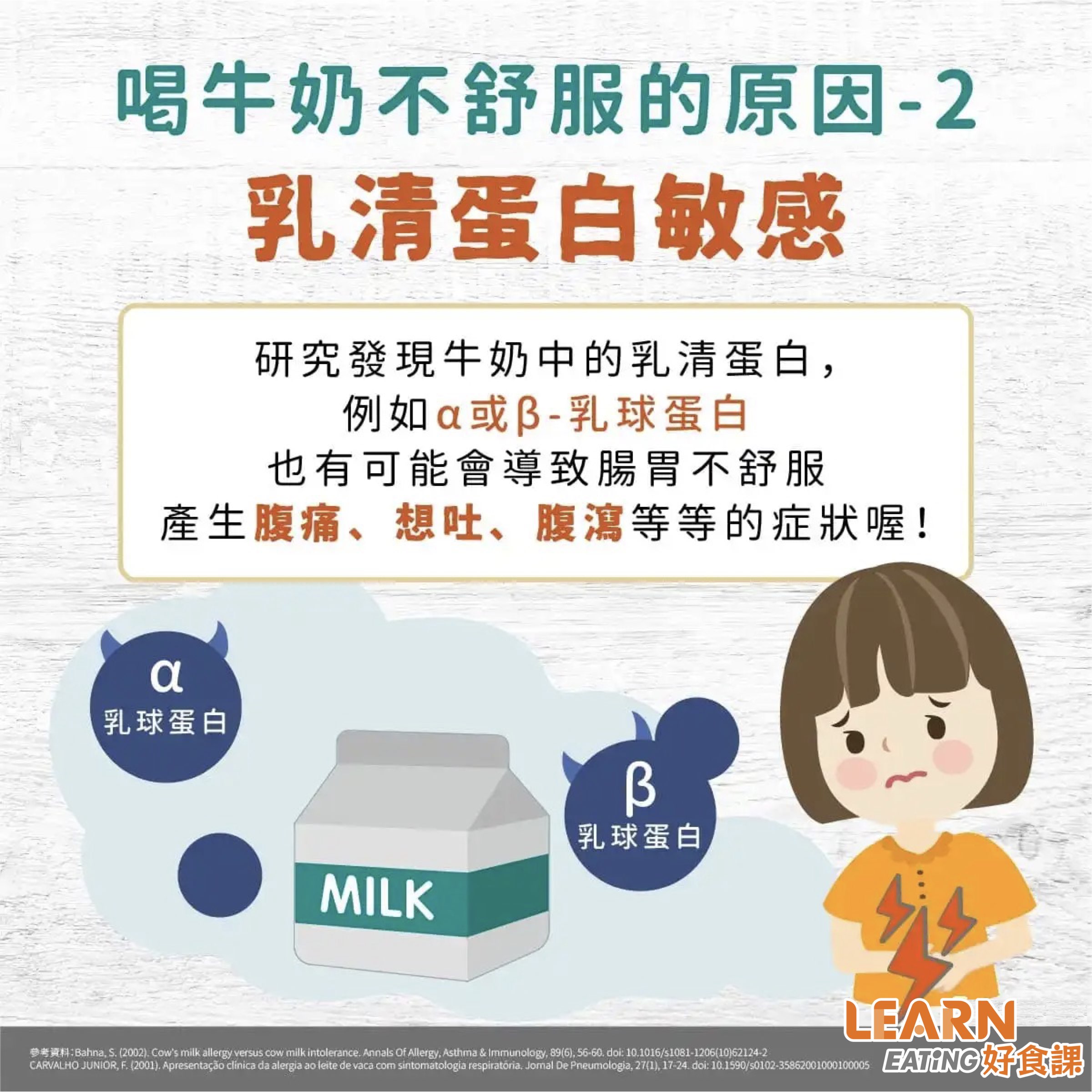 乳糖不耐-酪蛋白敏感-A2牛奶-喝牛奶肚子痛-喝牛奶拉肚子-乳糖不耐症-症狀-乳清蛋白